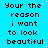 Pixelated text repeats across a bright cyan background with scattered white dots, forming a of identical phrases