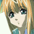 Anime-style character with long blonde hair and blue eyes in a of facial expressions showing neutral, smiling, and open-mouthed states