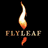 Animated flame icon with 'FLYLEAF' text on black background, transitioning to a blurred outdoor scene with trees and grass.