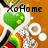 Animated icon with green heart, rainbow, and white circular elements on orange background; text changes from 'XoHome' to 'Room' to 'BabeoX'.