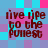 A pixelated of cyan and magenta squares with four identical text blocks reading "live life to the fullest" in dark red serif font