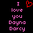 Pixelated text and a heart symbol on black background, with pink and red colors.