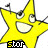 Yellow star-shaped character with white eyes and mouth, black outline, displaying four distinct facial expressions