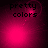 Four display 'pretty colors' text over pink gradients with shifting light effects