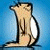 A pixelated groundhog stands upright on a blue background, with green text reading 'Original Icons .com' on the right side.