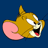 Pixelated cartoon mouse head with open mouth and pink ear against solid blue background, rendered in 48x48 pixel dimensions.