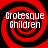 Four identical red and black spiral patterns with white text reading 'Grotesque Children' arranged in a