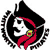 Pixelated icon of a stylized skull wearing a black pirate hat with a red band, a red sash, and a yellow square earring, set against a white background with a black-and-white checkered border.