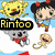 Pixelated cartoon characters and animals with text labels on a blue and white background.