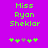 Pixelated green text 'Miss Ryon Sheklar' on bright purple background with four flower icons below, two green and two brown.