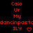 Red pixel text on black background repeats 'Caio Ur My' and 'ILY' with heart symbols, forming a of identical animated patterns
