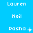 Pixelated text names on blue background with animated symbols changing between observations