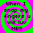 Four identical display text over a green and pink spiral background with no visible animation changes