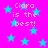 Bright pink background with cyan stars and repeated text 'Ciara is the best!' in light purple pixelated font.