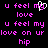 Pixelated text in bright pink on black background with a white heart symbol replacing the 'y' in 'my' in the top-left text block.