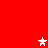 Red background with three white star-shaped figures in different positions, one central and two on the right side.