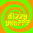 Four identical pixelated display 'dizzy yet???' text over green and orange spiral backgrounds with no visible animation changes
