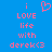Blue background with pink pixelated text reading 'i LOVE life with derek<3' and a heart symbol above 'LOVE' on the left side.