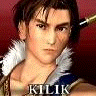 Animated sequence showing a character with brown hair and white feather collar, followed by close-up of a pale face with sharp teeth, then a metallic object, ending with a tiger's snarling face.