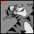 A grayscale cartoon tiger with black stripes and white accents appears in a of six , each featuring a different colored heart symbol above its head