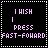 A 4x4 contact sheet of animated frames showing a pixelated text animation with evolving phrases about fast-forwarding and evaluating worthiness, each frame containing pink text on black background with white heart icons.