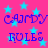 Pixelated text and star patterns on a bright pink background with blue stars.