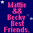 A static digital image with pink text on a dark blue background, featuring repeated names and phrases in pixelated font.