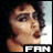 A 48x48 pixel buddy icon featuring a side-profile of a person with dark hair and visible smoke, alongside green text reading "Original Icons .com" on a solid background.