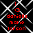 Red text on black background with white pattern, displaying 'i <3 danielle marie larson' in four identical arranged in a layout