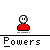 Pixelated character in red shirt with varying arm positions and facial expressions , labeled 'Powers' or 'Magic' below