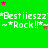 Green background with repeated white text "*Bestieszz*" and "~*Rock!*~" surrounded by pink and brown stars.