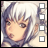 Pixelated anime-style character face with white hair and purple highlights on left, black background with pixelated text 'Anime IM' and 'COM' on right.