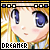 A 2x2 contact sheet of four animated frames showing a pixelated anime-style character with blonde hair and blue eyes, each frame displaying slight variations in eye position and facial expression.