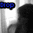 A static image shows a grayscale silhouette of a person with text overlays in blue, red, and pink. The background is light gray with subtle shading.