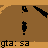 A 5x5 contact sheet of 24 animated frames showing a black stick figure running across an orange-brown background with diagonal lines, each frame labeled "gta: sa" at the bottom.
