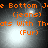 Pixelated orange text on dark background reads 'Bottom Je (jeans) ats With Thats With Th (Fur)' with two bright light sources in upper and lower quadrants.
