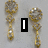Animated sequence showing two golden jewelry items, a pink gemstone earring with 'love' text overlay, and blue earrings with 'earrings' text.