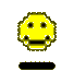 Yellow pixelated face with black eyes and mouth on gray background, each frame shows slight variation in facial expression.