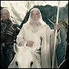 six showing a character with long dark hair and another with white robes, displaying text overlays about Middle-earth