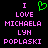 Pixelated text in pink and green on black background with a heart symbol replacing 'LOVE' in the left