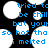 Pixelated blue text on black background with white circular shapes, displaying lyrics 'tried to be chill but your so hot that i melted' in a repeating pattern.