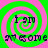 Four identical display a green and pink spiral background with 'i am' text above 'awesome' text in dark blue pixelated font
