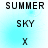 Pixelated text and symbols on a light blue gradient background with two distinct states showing different circular patterns.