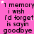 Pink background with repeated black text 'i memory i wish i'd forget is sayin goodbye' and scattered white stars, partially obscured by a gray rectangle.