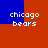 Four identical pixelated text blocks reading 'chicago bears' in white on alternating red and blue backgrounds arranged in a