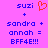 Pixelated text and symbols on a bright pink background with blue text and an orange heart symbol.