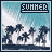 Animated pixel art of a beach scene with palm trees and waves, labeled 'SUMMER' at the top.