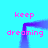 A static image with a bright cyan background featuring a purple, pixelated, rectangular frame and repeated pink text reading 'keep dreaming' at four corners.
