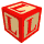 Red and beige block-shaped icons with letter L on visible faces, arranged in a on gray background