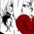 A static icon shows a black silhouette figure with outstretched arms on the left, next to a large red rose with dark text inside it against a white background.